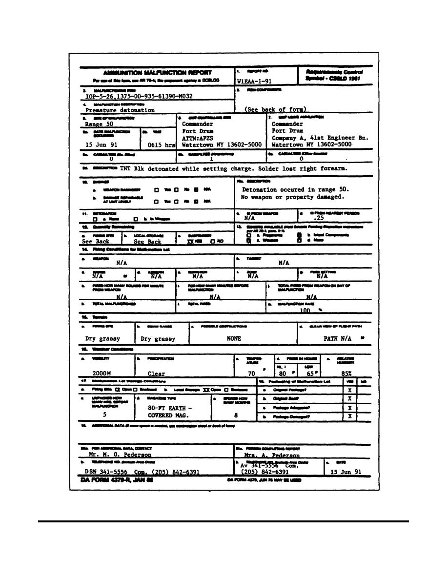 Figure 2-1. Sample of a completed DA Form 4379-R